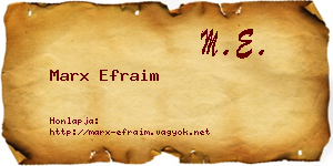 Marx Efraim névjegykártya